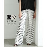 「可愛い」をつくるドット柄楊柳ワイドパンツ レディース ファッション | Sawa a la mode | 詳細画像1