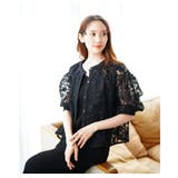 涼し気な可憐さ纏う花柄レースボリューム袖シアーブラウス レディース ファッション | Sawa a la mode | 詳細画像8