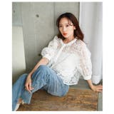 涼し気な可憐さ纏う花柄レースボリューム袖シアーブラウス レディース ファッション | Sawa a la mode | 詳細画像16