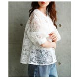 涼し気な可憐さ纏う花柄レースボリューム袖シアーブラウス レディース ファッション | Sawa a la mode | 詳細画像17