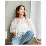 涼し気な可憐さ纏う花柄レースボリューム袖シアーブラウス レディース ファッション | Sawa a la mode | 詳細画像20