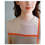 大胆なブロッキングデザインが目を惹く麻タッチ配色スリットニットワンピース | Sawa a la mode | 詳細画像6