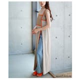 大胆なブロッキングデザインが目を惹く麻タッチ配色スリットニットワンピース | Sawa a la mode | 詳細画像8