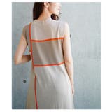 大胆なブロッキングデザインが目を惹く麻タッチ配色スリットニットワンピース | Sawa a la mode | 詳細画像9