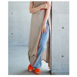 大胆なブロッキングデザインが目を惹く麻タッチ配色スリットニットワンピース | Sawa a la mode | 詳細画像10