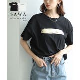 ヴィンテージな風合いを愉しむペイント箔オーバーサイズTシャツ レディース | Sawa a la mode | 詳細画像1