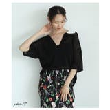 軽やかな透け感が爽やかなボーダーポロキーネックニットプルオーバー レディース | Sawa a la mode | 詳細画像3