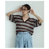 軽やかな透け感が爽やかなボーダーポロキーネックニットプルオーバー レディース | Sawa a la mode | 詳細画像18