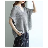 涼し気な透け感が魅力的なスキッパードルマンサマーメッシュニット レディース | Sawa a la mode | 詳細画像10