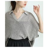 涼し気な透け感が魅力的なスキッパードルマンサマーメッシュニット レディース | Sawa a la mode | 詳細画像15