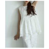 トレンド重ねる花柄コード刺繍ノースリーブペプラムトップス レディース ファッション | Sawa a la mode | 詳細画像13
