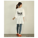 後ろ姿も抜かりない大人のロゴプリントオーバーTシャツ レディース ファッション | Sawa a la mode | 詳細画像17 