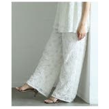 トレンド重ねる花柄コード刺繍メッシュワイドパンツ レディース ファッション | Sawa a la mode | 詳細画像13