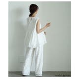 トレンド重ねる花柄コード刺繍メッシュワイドパンツ レディース ファッション | Sawa a la mode | 詳細画像16