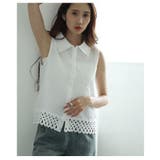 きちんと見えフェミニンを纏う裾レースノースリーブシャツ レディース ファッション | Sawa a la mode | 詳細画像11