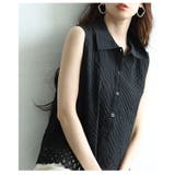 きちんと見えフェミニンを纏う裾レースノースリーブシャツ レディース ファッション | Sawa a la mode | 詳細画像16
