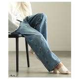 甘さを忍ばせた大人の遊び心感じる小花柄刺繍ルーズデニムパンツ レディース ファッ… | Sawa a la mode | 詳細画像3 