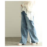 甘さを忍ばせた大人の遊び心感じる小花柄刺繍ルーズデニムパンツ レディース ファッ… | Sawa a la mode | 詳細画像5 