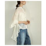 ヘルシーな肌見せ叶う変形バンドカラーシアーブラウス レディース ファッション | Sawa a la mode | 詳細画像3 