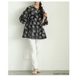 可憐な抜け感纏うフリンジ風花柄刺繍パフスリーブペプラムシアートップス レディース… | Sawa a la mode | 詳細画像12 