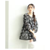 可憐な抜け感纏うフリンジ風花柄刺繍パフスリーブペプラムシアートップス レディース… | Sawa a la mode | 詳細画像13 