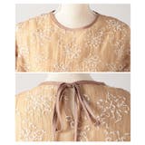 可憐な抜け感纏うフリンジ風花柄刺繍パフスリーブペプラムシアートップス レディース… | Sawa a la mode | 詳細画像23 