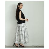 センスが高まる配色フリンジ切替フレアロングスカート レディース ファッション | Sawa a la mode | 詳細画像13 