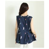 爽やかな甘さ引き立つ花柄ペプラムフレアノースリーブトップス レディース ファッシ… | Sawa a la mode | 詳細画像14 