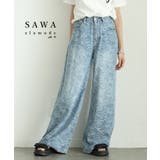 トレンド感満載なヴィンテージムード漂うボタニカル柄ルーズデニムパンツ レディース… | Sawa a la mode | 詳細画像1 