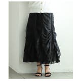 ひらひら波打つ花びらフリルのエレガントなシフォンスカート レディース ファッショ… | Sawa a la mode | 詳細画像16 