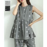 華やかさと品を兼ね備えたミニフラワー刺繍のペプラムトップス レディース ファッシ… | Sawa a la mode | 詳細画像1 