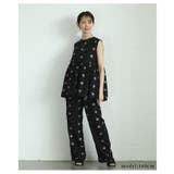 華やかさと品を兼ね備えたミニフラワー刺繍のセミワイドパンツ レディース ファッシ… | Sawa a la mode | 詳細画像7 