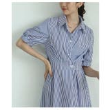 可憐にスタイルアップするストライプラップ調シャツワンピース レディース | Sawa a la mode | 詳細画像9 