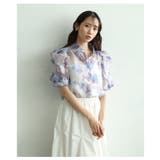 パールを纏うシアーオーガンジーのパワーショルダーブラウス レディース ファッショ… | Sawa a la mode | 詳細画像6 