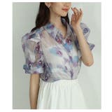 パールを纏うシアーオーガンジーのパワーショルダーブラウス レディース ファッショ… | Sawa a la mode | 詳細画像12 