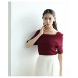 オフショルリブニット半袖トップス レディース ファッション | Sawa a la mode | 詳細画像7