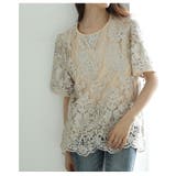 艶めくボタニカルフラワー刺繍ベールのきれいめシアーブラウス レディース | Sawa a la mode | 詳細画像14 
