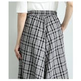 チェック柄ウエストフラップ風フレアワイドロングパンツ レディース ファッション | Sawa a la mode | 詳細画像14 