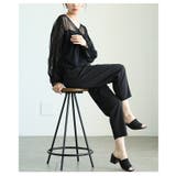 バック裾リブウエストゴムテーパードストレッチパンツ レディース ファッション | Sawa a la mode | 詳細画像15