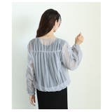 ギャザー切替ボリューム袖Vネックジップアップメッシュジャケット レディース | Sawa a la mode | 詳細画像17