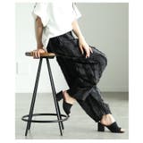 フリンジストライプ異素材バレルレッグロングパンツ レディース ファッション | Sawa a la mode | 詳細画像14 