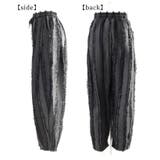 フリンジストライプ異素材バレルレッグロングパンツ レディース ファッション | Sawa a la mode | 詳細画像22 