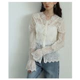 総レース×スカラップデザインシアーブラウス レディース ファッション | Sawa a la mode | 詳細画像2 