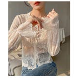 総レース×スカラップデザインシアーブラウス レディース ファッション | Sawa a la mode | 詳細画像13 