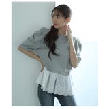 大人ガーリーを愉しむパワーショルダー裾レースTシャツ レディース ファッション | Sawa a la mode | 詳細画像16