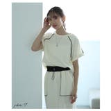 ニュアンスを与えるモードなパイピングラインカットソー レディース ファッション | Sawa a la mode | 詳細画像3