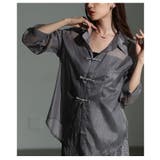 絶妙ニュアンス飾るチャイナボタン風シアーシャツ レディース ファッション | Sawa a la mode | 詳細画像14 