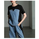 ありきたりを打ち破るデニムドッキングサイドラインセットアップ レディース | Sawa a la mode | 詳細画像14 