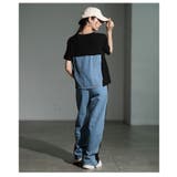 ありきたりを打ち破るデニムドッキングサイドラインセットアップ レディース | Sawa a la mode | 詳細画像16 