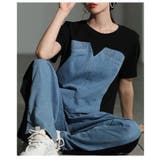 ありきたりを打ち破るデニムドッキングサイドラインセットアップ レディース | Sawa a la mode | 詳細画像21 